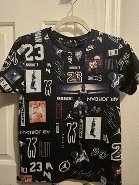 Nike Black Jordan Collage Graphic Tee/ Jersey Shirt